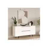 Buffet de Melamina en Color Blanco-Negro, Gran Resistencia