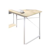 Escritorio  con Estantes - Melamina Natural y Blanco - 120x64x120 cm - Mesa de Trabajo Multifuncional para Oficina y Hogar