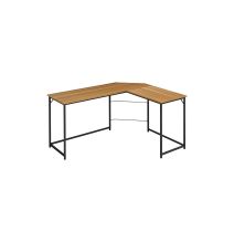 Escritorio de Oficina de Esquina Derecha en Melamina Nogal-Negro, 150x120x75 cm - Diseño Espacioso y Elegante.