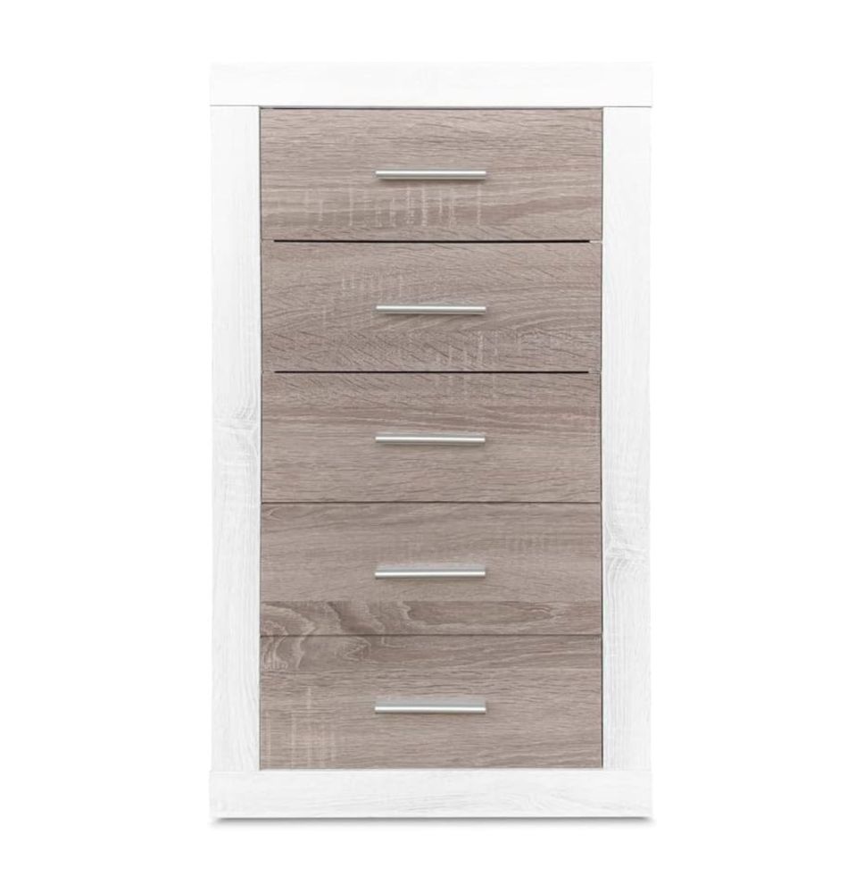 Sinfonier 5 Cajones, Cómoda, Acabado en Andersen Pino y Gris/ 60 cm (Lar) x 106,5 cm (Al) x 39,6 cm de (Fon)