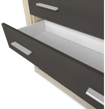 Meyvaser - Cómoda con 4 Cajones, Sinfonier, Color Cambrian y Negro, Medidas: 60 cm (An) x 81.5 cm (Al) x 39.5 cm (Fo)