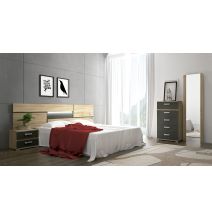 Sinfonier 5 Cajones, Cómoda, Color Cambria y Grafito, Medidas: 60 cm (Largo) x 109,4 cm (Alto) x 39,6 cm de (Fondo) – Meyvaser