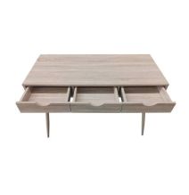 Mesa Escritorio Roble con 3 Cajones y Patas Estilo Escandinavo – Compacta y Funcional, 110x50x75 cm