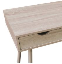 Mesa Escritorio Roble con 3 Cajones y Patas Estilo Escandinavo – Compacta y Funcional, 110x50x75 cm