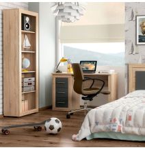 Escritorio Moderno de 3 Cajones - Acabado Cambria y Grafito de Alta Calidad - 120 cm de Ancho, 50 cm de Fondo, 72 cm de Alto