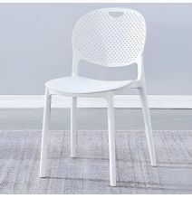 Pack 5 Sillas Cocina Color Blanco de plastico Polipropileno, Silla de Comedor Medidas: 40 cm (Anc) x 55 cm (Lar) x 80 cm (Al)