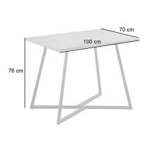 Conjunto Mesa y Sillas Comedor/Cocina: Mesa madera y Patas Metálicas En Negro (76x100x70 Cm) + 5 Sillas (80x40x55 Cm)