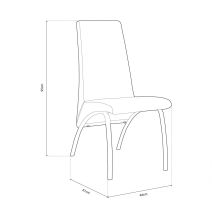 Pack 2 Sillas de Comedor, Sillas para Salón, Acabado en Tejido Marengo, Medidas: 44 cm (Ancho) x 61 cm (Largo) x 95 cm (Alto)