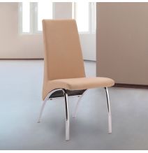 Pack 2 Sillas de Comedor, Sillas para Salón, Acabado en Tejido Beige, Medidas: 44 cm (Ancho) x 61 cm (Largo) x 95 cm (Alto)