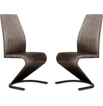 Pack de 2 Sillas de Comedor, Salón o Cocina – Tapizadas en Tela Jarama Color Marengo, Medidas: 45 cm x 64 cm x 100 cm