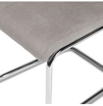 Pack de 4 Sillas Tapizadas para Salón – Acabado Marengo con Patas Cromadas de Aluminio, Medidas: 42,5 cm x 52 cm x 99 cm