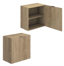 Meyvaser Mueble de salón y TV Conjunto muebles de salón apilable 235 Cm Ancho Color madera y blanco