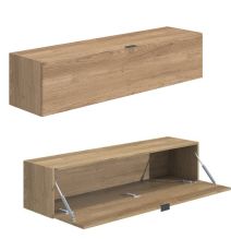 Meyvaser Mueble de salón y TV Conjunto muebles de salón apilable 245 Cm Ancho Color Madera y Blanco