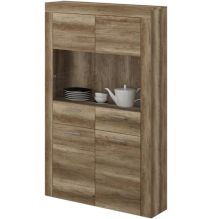 Mueble de Comedor, Mueble Salón, Acabado en Color Cañón, Medidas: 235 cm (Ancho) x 177 cm (Alto) x 41,4 cm (Fondo)