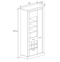 Mueble de Comedor, Mueble Salón, Acabado en Color Cañón, Medidas: 276 cm (Ancho) x 201,6 cm (Alto) x 41,8 cm (Fondo)