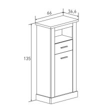 Mueble de Comedor, Mueble Salón, Acabado en Color Cañón, Medidas: 297 cm (Ancho) x 201,6 cm (Alto) x 41,8 cm (Fondo)