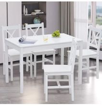 Mesa de Comedor Extensible en MDF - Acabado Blanco | 120/150x80 cm | Diseño Moderno y Funcional