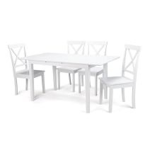 Mesa de Comedor Extensible en MDF - Acabado Blanco | 120/150x80 cm | Diseño Moderno y Funcional