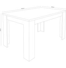 Mesa de Comedor Extensible, Mesa Salón, Robusta, Color Blanco, 138-198 cm (Largo) x 88 cm (Ancho) x 76 cm (Alto)