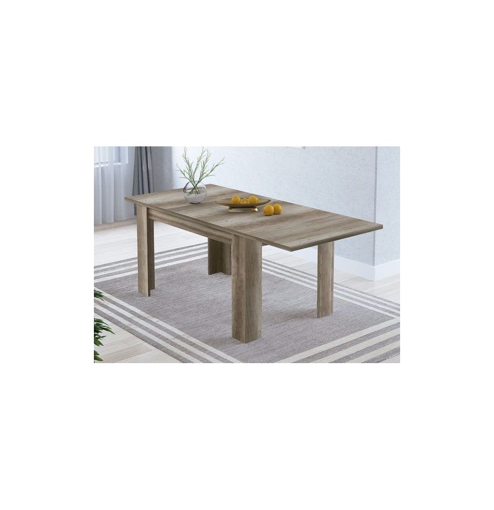 Mesa de Comedor Extensible, Mesa Salón, Robusta, Color Cañón, 138-198 cm (Largo) x 88 cm (Ancho) x 76 cm (Alto)