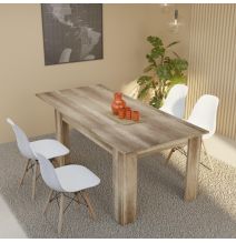 Mesa de Comedor Extensible, Mesa Salón, Robusta, Color Cañón, 138-198 cm (Largo) x 88 cm (Ancho) x 76 cm (Alto)