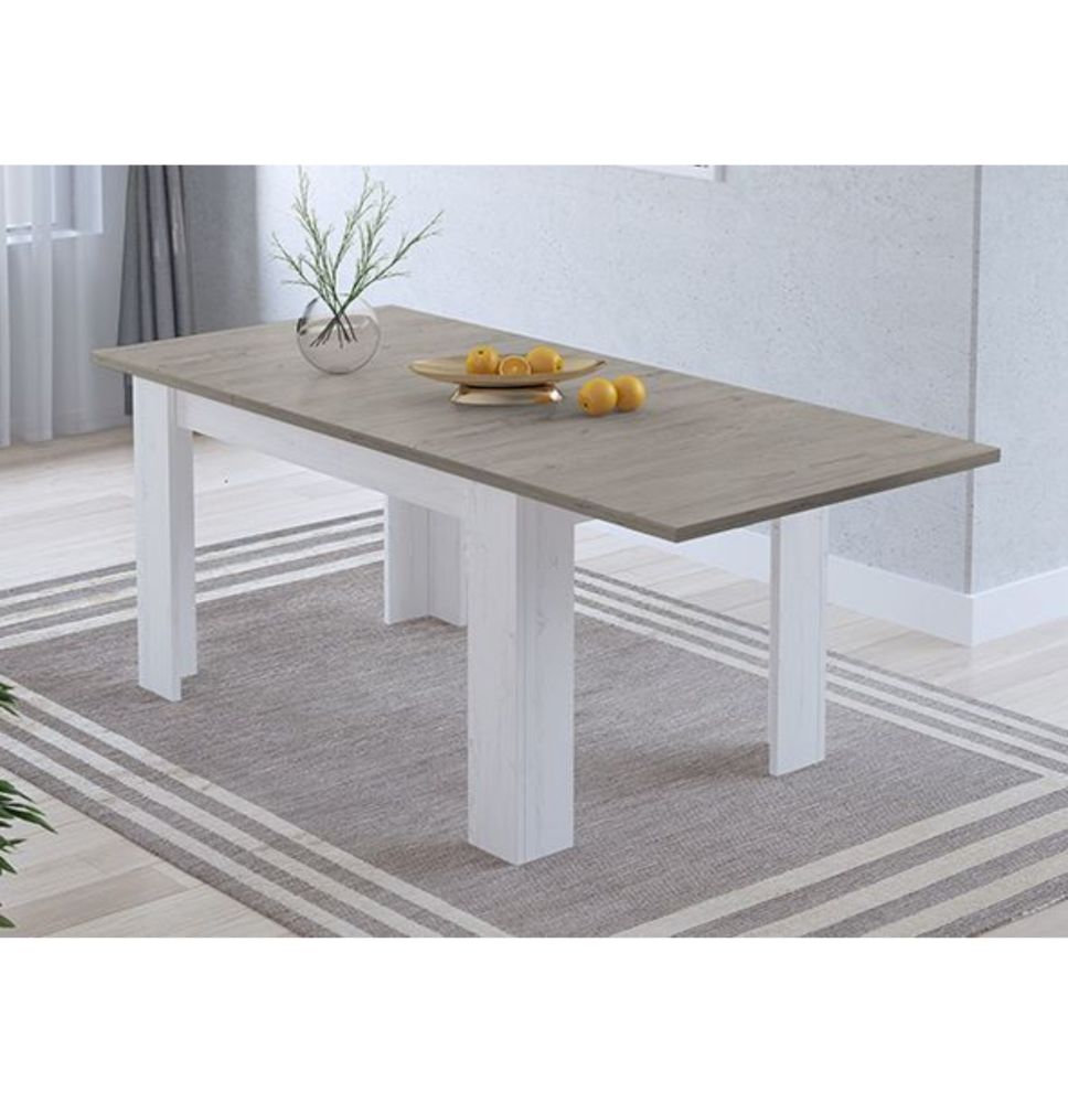 Mesa de Comedor Extensible, Mesa Salón, Robusta, Color Andersen Pino Gris, 138-198 cm (Largo) x 88 cm (Ancho) x 76 cm (Alto)