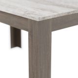 Mesa de Comedor, Mesa de Salón Fija, Color Trufa y Cañon, Medidas: 140 cm (Largo) x 80 cm (Ancho) x 75 cm (Alto)