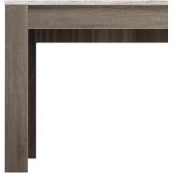 Mesa de Comedor, Mesa de Salón Fija, Color Trufa y Cañon, Medidas: 140 cm (Largo) x 80 cm (Ancho) x 75 cm (Alto)