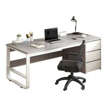 Meyvaser.com Ecommerce Company Escritorio de Oficina con 3 Cajones, MDF Gris y Blanco, 120x48x74cm - Moderno y Funcional