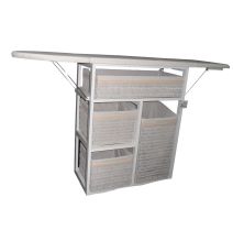 Mueble de plancha Lisboa color blanco con 4 cajones de almacenamiento y ruedas