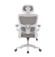 Silla de Oficina Ergonómica en Tejido 3D Gris con Reposacabezas Regulable y Refuerzo Lumbar - Medidas 65x55x114-124 cm