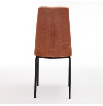 Juego de 4 Sillas con Estructura de Madera Tapizadas en Tela Teja Repelente al Agua y Patas Metálicas -Medidas 43x56x95 cm