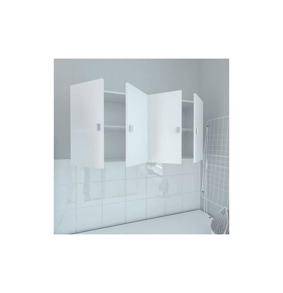 Mueble Alto de Cocina para Colgar con 2 Puertas – Color Blanco – 60 x 60 x 26,5 cm (alto x ancho x fondo)