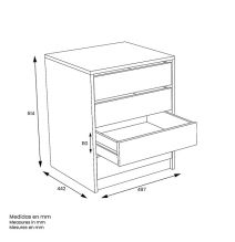 Cajonera 4 cajones | Color: Blanco | Medidas: 62 cm x 50 cm x 44 cm mueble dormitorio