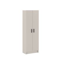 Mueble Multiusos Armario Auxiliar Color Beige – 2 Puertas, 4 Baldas, Práctico y Funcional, Madera, 60x180x35 cm