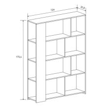Estantería Decorativa, Librería, Separador Ambientes, Acabado en Color Beige, Medidas: 176 cm (Al) x 129 cm (Anc) x 33 cm (Fon)