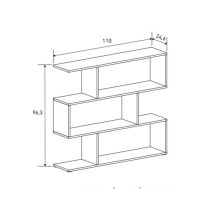 Meyvaser Librería Estantería Asimétrica baja Para Salón de Madera Color Beige 96,3x110x24,6 cm