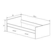 Cama Nido con 1 Cajón de Almacenaje – Mauvella y Negro, 202,6 cm Largo x 98 cm Ancho x 58 cm Alto, Alta Resistencia.