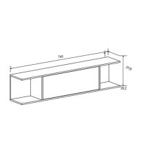 Conjunto de Salón Mueble Completo: Bajo TV, Vitrina, Estantería Decorativa y 2 Estantes - Color Mauvella Rayas
